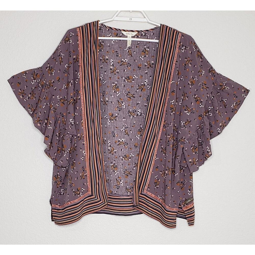 Matilda Jane Wonderment Along the Way Kimono Purple Ruffle Short Sleeve XS/Small
